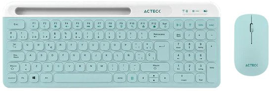 KIT ACTECK CREATOR VIRTUOS SILK MK720 / TECLADO Y MOUSE / INALAMBRICO / DUAL BT USB / RECARGABLE / ESPAÑOL / 100 TECLAS / MULTIMEDIA / RANURA P /DISPOSITIVOS / 4000 DPI / OPTICO / TIFFANY / AC-940153