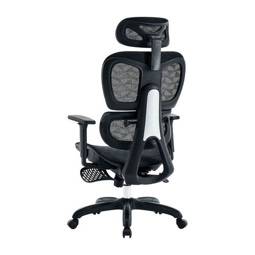 SILLA ACTECK FLUX PRO EC757 / ERGONOMICA / MAX 150 KG / PISTON CLASE 4 / REPOSABRAZOS 3D / REPOSAPIES / CABECERA AJUSTABLE / INCLINACION 135 GRADOS / TELA TRANSPIRABLE / NEGRO / AC-940269