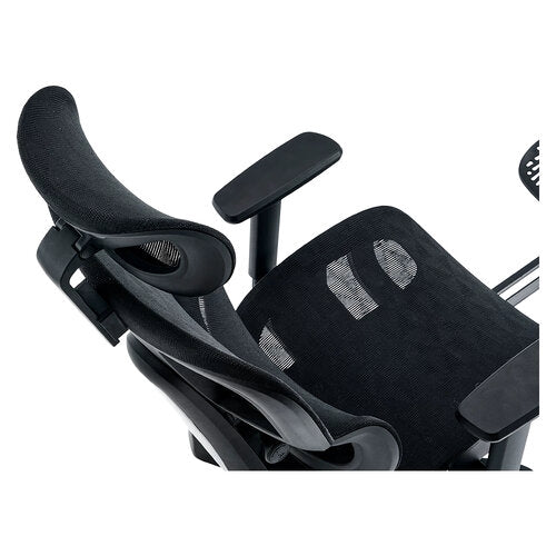 SILLA ACTECK FLUX PRO EC757 / ERGONOMICA / MAX 150 KG / PISTON CLASE 4 / REPOSABRAZOS 3D / REPOSAPIES / CABECERA AJUSTABLE / INCLINACION 135 GRADOS / TELA TRANSPIRABLE / NEGRO / AC-940269