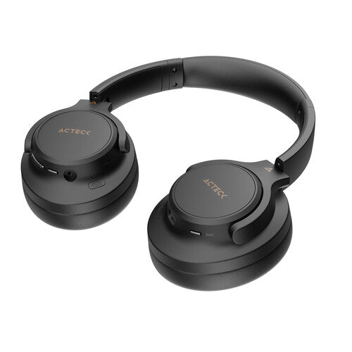 AUDIFONOS ACTECK HYPE EPIC HP750 / DIADEMA / INALAMBRICOS / DUAL BT - AUX 3.5 MM / BATERIA 75 HRS / MICROFONO OMNIDIRECCIONAL / CANCELACION DE RUIDO / BOCINAS 40 MM 20 HZ A 20 KHZ / NEGRO / AC-940856
