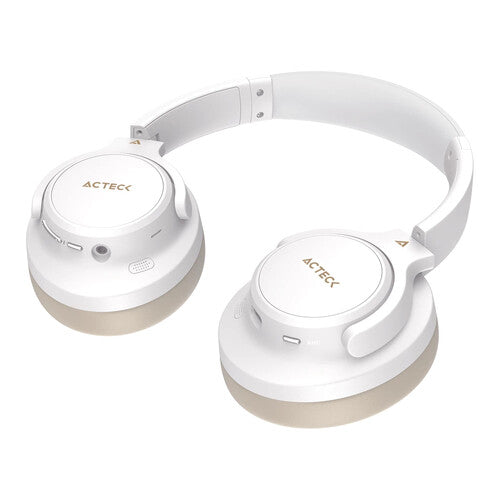 AUDIFONOS ACTECK HYPE EPIC HP750 / DIADEMA / INALAMBRICOS / DUAL BT -AUX 3.5 MM / BATERIA 75 HRS / MICROFONO OMNIDIRECCIONAL / CANCELACION DE RUIDO / BOCINAS 40 MM 20 HZ A 20 KHZ / BLANCO / AC-940863