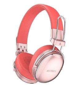 AUDIFONOS ACTECK LUXE CHIC HP710 / DIADEMA / INALAMBRICOS / BT 5.4 / MICROFONO OMNIDIRECCIONAL / 20 HZ A 20 KHZ / BATERIA 30 HRS / CANCELACION DE RUIDO HIBRIDO / SALMON / AC-940894