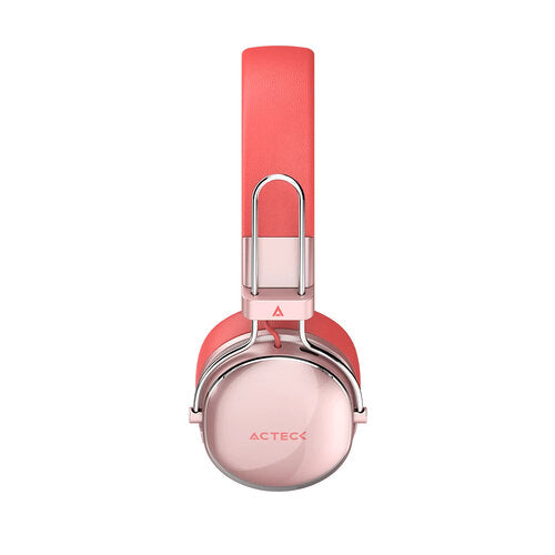 AUDIFONOS ACTECK LUXE CHIC HP710 / DIADEMA / INALAMBRICOS / BT 5.4 / MICROFONO OMNIDIRECCIONAL / 20 HZ A 20 KHZ / BATERIA 30 HRS / CANCELACION DE RUIDO HIBRIDO / SALMON / AC-940894