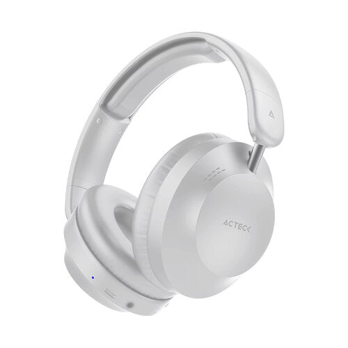 AUDIFONOS ACTECK TRITON PRO HP636 / DIADEMA / INALAMBRICOS / BT 5.4 - AUX 3.5 MM / MICROFONO OMNIDIRECCIONAL / BATERIA 30 HRS / CANCELACION DE RUIDO / ULTRALIGEROS / 20 HZ-20 KHZ / BLANCO / AC-940931