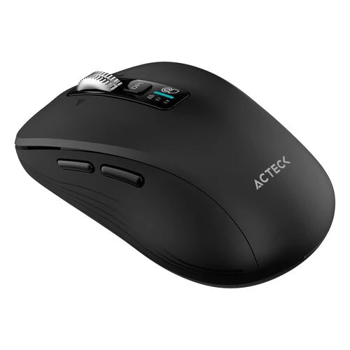 MOUSE ACTECK VIRTUOS PRO AIR MI766 / INALAMBRICO DUAL / ERGONOMICO / RECARGABLE / WIN, MAC, ANDROID / BLUETOOTH / OPTICO / 9 BOTONES + SCROLL / 3200 DPI AJUSTABLE / NEGRO / AC-943451