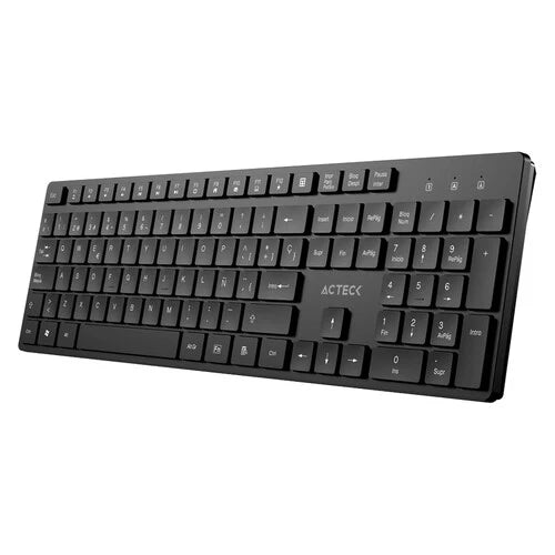 TECLADO ACTECK VANTAGE AERO TI555 / INALAMBRICO DONGLE USB / ESPAÑOL / MULTIMEDIA / WINDOWS / 105 TECLAS / NEGRO / AC-943468