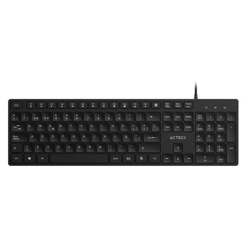 TECLADO ACTECK VANTAGE AERO TA545 / ALAMBRICO USB / MULTIMEDIA / ESPAÑOL / 105 TECLAS / WINDOWS / MEMBRANA / NEGRO / AC-943475
