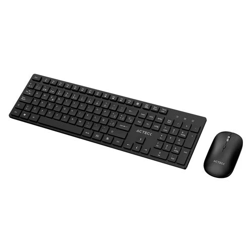 KIT ACTECK CREATOR VANTAGE AERO MK555 / TECLADO Y MOUSE / INALAMBRICO DONGLE USB / ERGONOMICO / WIN / ESPAÑOL / MEMBRANA / 105 TECLAS / 1600 DPI AJUSTABLE / 4 BOTONES / OPTICO / NEGRO / AC-943482