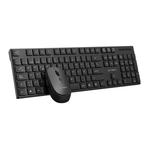 KIT ACTECK CREATOR VANTAGE PRIME MK555 / TECLADO Y MOUSE / INALAMBRICO DONGLE USB / ERGONOMICO / WIN / ESPAÑOL / MEMBRANA / 105 TECLAS / 1600 DPI AJUSTABLE / 4 BOTONES / OPTICO / NEGRO / AC-943499
