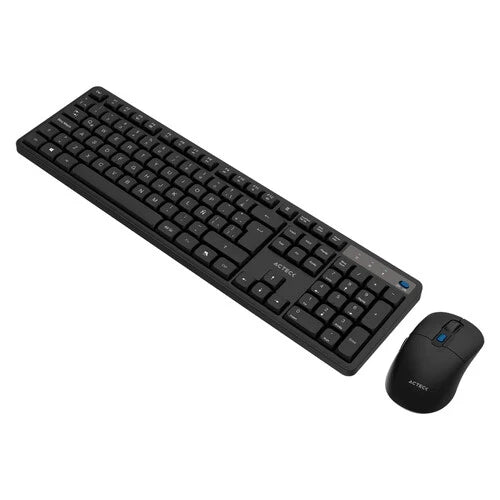 KIT ACTECK CREATOR SILENT PRO MK474 / TECLADO Y MOUSE / INALAMBRICO DONGLE USB / WIN, MAC, ANDROID / MEMBRANA /106 TECLAS / ERGONOMICO / 5000 DPI AJUSTABLE / 6 BOTONES / OPTICO / NEGRO /AC-943505