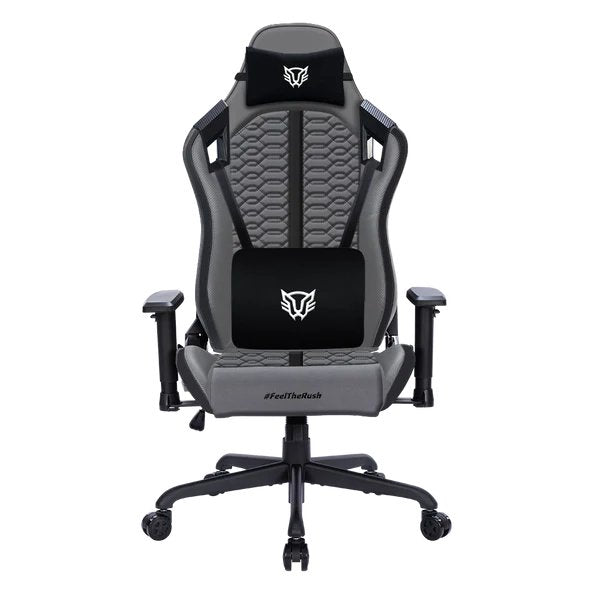 SILLA GAMER BALAM RUSH THUNDER MAX V7 / MAX 150 KG / SOPORTE LUMBAR Y REPOSACABEZAS / NYLON TRANSPIRABLE / PISTON CLASE 4 / INCLINACION 180° / REPOSABRAZOS 2D / GRIS / BR-940740
