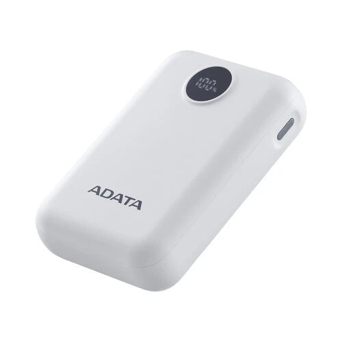 BATERIA DE RESPALDO ADATA POWER BANK C10022 10000MAH ENTRADA USB TIPO C Y USB TIPO A BLANCA PC1002212WH