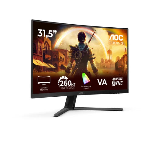 MONITOR AOC GAMER CURVO 32 / C32G42ZE / PANEL VA / 240 HZ / T.R. 4 MS GTG / 0.3 MS MPRT / ADAPTIVE SYNC  / HDMI / VGA / DP / ASPECTO 16:9 / RESOLUCION 1920 X 1080 / BRILLO 300 CD/M2 / VESA