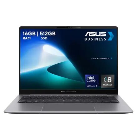 LAPTOP ASUS EXPERTBOOK IA P5405CSA, COPILOT + PC, CORE ULTRA 5 226V INTEL AI BOOST NPU UP TO 40 TOPS, 16GB, 512GB SSD, 14 PULGADAS WQXGA, WIN 11 PRO, MISTY GREY, GRADO MILITAR, 1 AÑO DE GARANTIA