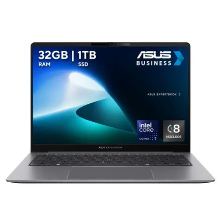 LAPTOP ASUS EXPERTBOOK IA P5405CSA, COPILOT + PC, CORE ULTRA 7 258V INTEL AI BOOST NPU UP TO 47 TOPS, 32GB, 1TB SSD, 14 PULGADAS WQXGA, WIN 11 PRO, MISTY GREY, GRADO MILITAR, 1 AÑO DE GARANTIA