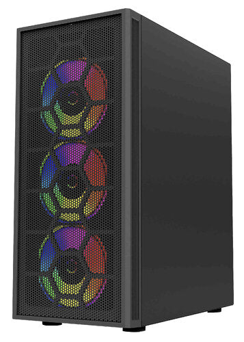 GABINETE BALAM RUSH DRAGONFLY MESH GM740 / MEDIA TORRE / ATX, MICRO ATX, MINI ITX / VENTILADOR RGB / PANEL CRISTAL TEMPLADO, METAL / NEGRO / BR-935982