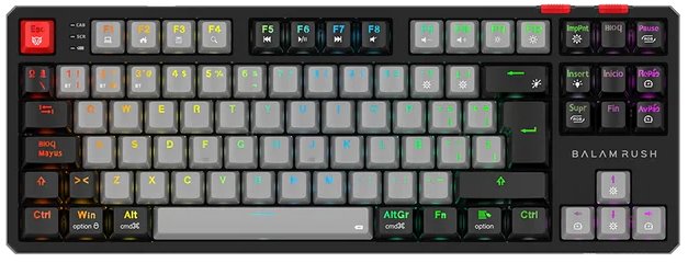 TECLADO GAMER BALAM RUSH LEVEL PRO GK990 / INALAMBRICO / MULTIMEDIA / RGB DINAMICO / RECARGABLE / ESPAÑOL / 105 TECLAS / GRIS-NEGRO / BR-940368