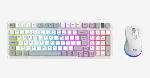 KIT GAMER BALAM RUSH SQUAD CONQUEST PRO KG525 / TECLADO Y MOUSE / DUAL / DONGLE USB - BT / ESPAÑOL / 97 TECLAS / RECARGABLE / ILUMINACION RGB / WIN / OPTICO / 7200 DPI AJUSTABLE / BLANCO / BR-940436
