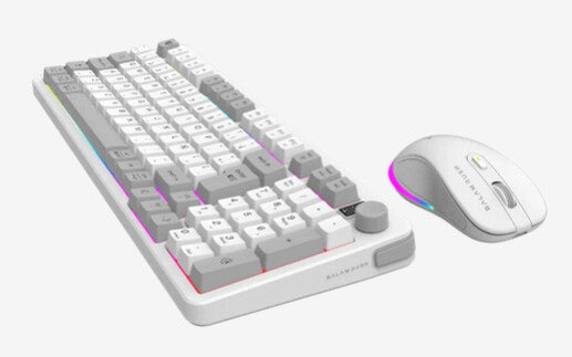 KIT GAMER BALAM RUSH SQUAD CONQUEST PRO KG525 / TECLADO Y MOUSE / DUAL / DONGLE USB - BT / ESPAÑOL / 97 TECLAS / RECARGABLE / ILUMINACION RGB / WIN / OPTICO / 7200 DPI AJUSTABLE / BLANCO / BR-940436