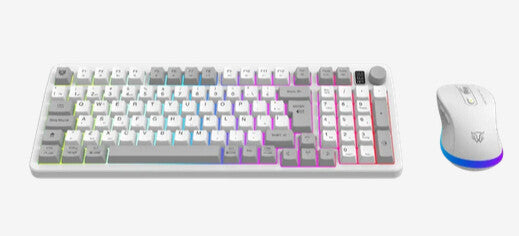 KIT GAMER BALAM RUSH SQUAD CONQUEST PRO KG525 / TECLADO Y MOUSE / DUAL / DONGLE USB - BT / ESPAÑOL / 97 TECLAS / RECARGABLE / ILUMINACION RGB / WIN / OPTICO / 7200 DPI AJUSTABLE / BLANCO / BR-940436