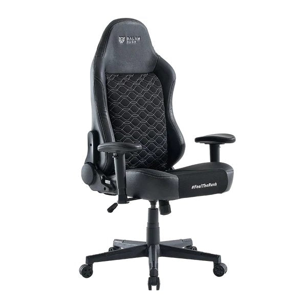 SILLA GAMER BALAM RUSH THUNDER EUPHORIA / MAX 150 KG / INCLINACION 160° / PISTON CLASE 4 / REPOSABRAZOS 2D / COJIN CERVICAL / MECANISMO DE MARIPOSA / NEGRO / BR-940580