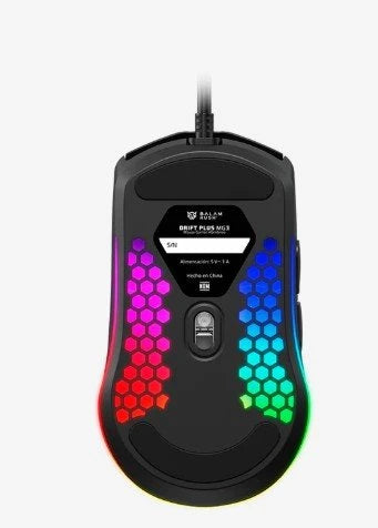 MOUSE GAMER BALAM RUSH DRIFT PLUS MG3 / ALAMBRICO USB / ERGONOMICO / ILUMINACION RGB DINAMICA / 6 BOTONES / 7200 DPI AJUSTABLE / SENSOR OPTICO / WINDOWS - MAC / NEGRO / BR-943512