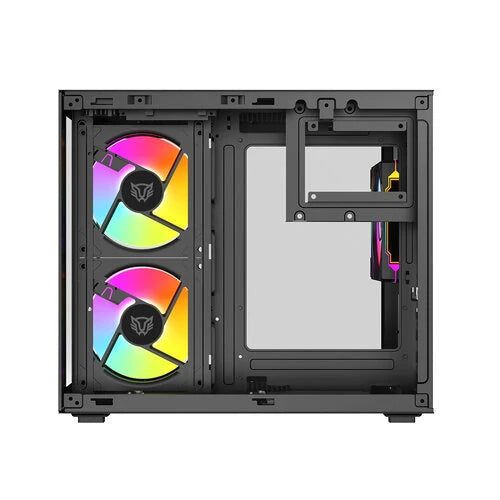 GABINETE GAMER BALAM RUSH TANK GLOW PLUS 3700 / MINI TORRE / MICRO-ATX, MINI ITX / INCLUYE 3 VENTILADORES ARGB 120 MM / CRISTAL TEMPLADO / NEGRO / BR-943864