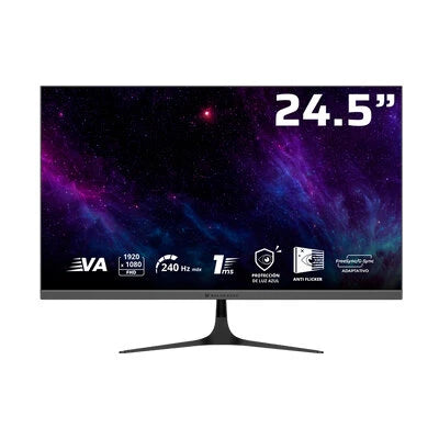 MONITOR GAMER BALAM RUSH COSMOS EDGE MCE245P / 24.5 PULG / PLANO / LED / 240 HZ  / VESA 75 X 75 MM / 1 MS / BOCINAS DE 3W / AJUSTE DE INCLINACION / NEGRO / BR-944113