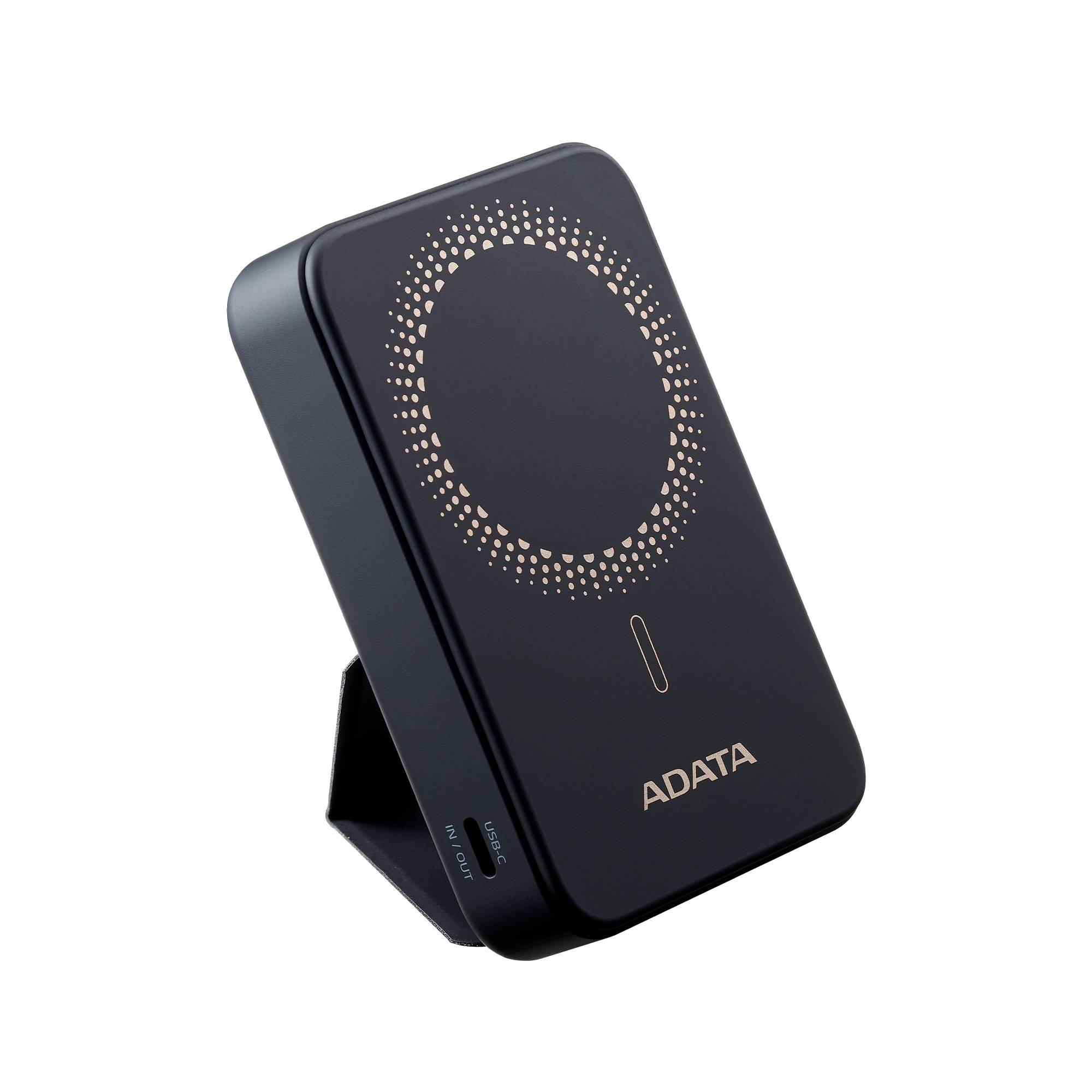 Powerbank inalámbrico ADATA R100 - 10, 000mAh, Carga rápida QC/PD de 20 W. MAGNETICO. PR100-12BK