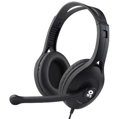Diadema con Micrófono - Negro, Alámbrico, 3.5mm, Ajustable, Almohadillas acolchadas, C/Control de Volúmen, BRobotix, 651305