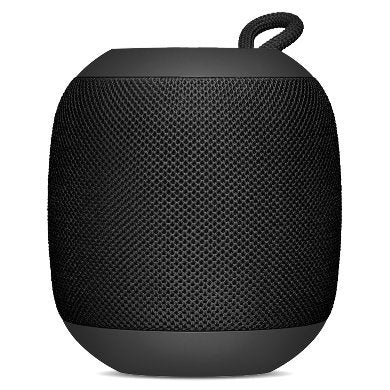 BOCINA BLUETOOTH - INALAMBRICA, RECARGABLE, STEREO C/RADIO FM, LECTOR USB, MICRO USB, 3.5 MM, REDONDA, PORTATIL, ANTIDESLIZANTE, NEGRO, BROBOTIX 263069