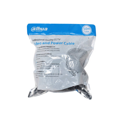 Cable de 50 Metros Armado para Video y Energía/ con Conectores BNC y de Energía/ Para Camaras Hasta 4k/ Uso Exterior e Interior/ Cobre de Alta Pureza -