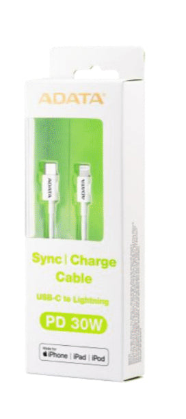 Cable USB-C a Lightning ADATA AMFICPL-1M-CWH - USB C, Lightning, 1 m, Blanco