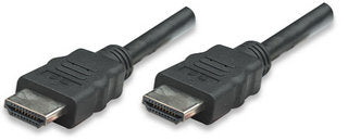 323222 Cable HDMI de Alta Velocidad con Canal Ethernet HEC - ARC, 3D, 4K a 30Hz, Macho a Macho, Blindado, Negro, 3 m