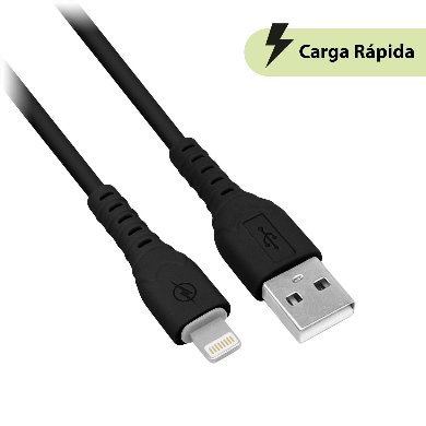 CABLE CARGA RÁPIDA LIGHTNING - PVC, 1.0 M, NEGRO (6001752), Brobotix