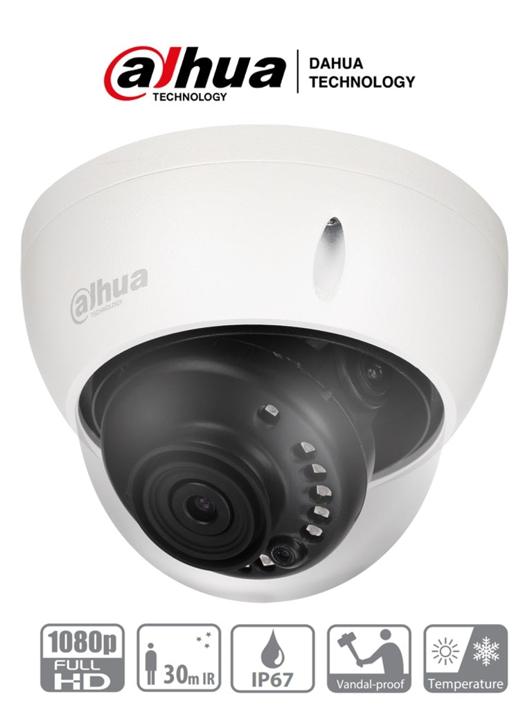DAHUA HAC-HDBW1200E-28- Camara Domo de 2 Megapixeles Antivandalica/ 1080p/ Lente 2.8 mm/ 115 Grados de Apertura/ IR de 30 Metros/ Proteccion IK10/ -