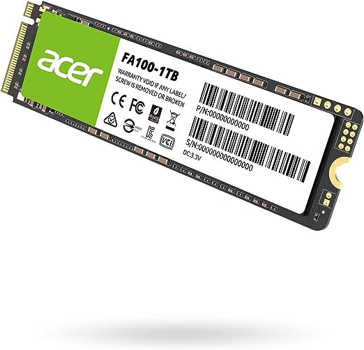 Unidad de Estado Solido  ACER FA100 - 1 TB, 3300 MB/s, 2700 MB/s