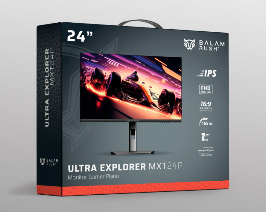 MONITOR GAMER BALAM RUSH ULTRA EXPLORER MXT27P / 27 PULG / PLANO / QHD / 165 HZ / PANEL IPS / 1 MS / AJUSTE DE ALTURA  E INCLINACION / VESA / BOCINAS INTEGRADAS / 5 BOTONES / RGB / NEGRO / BR-940719