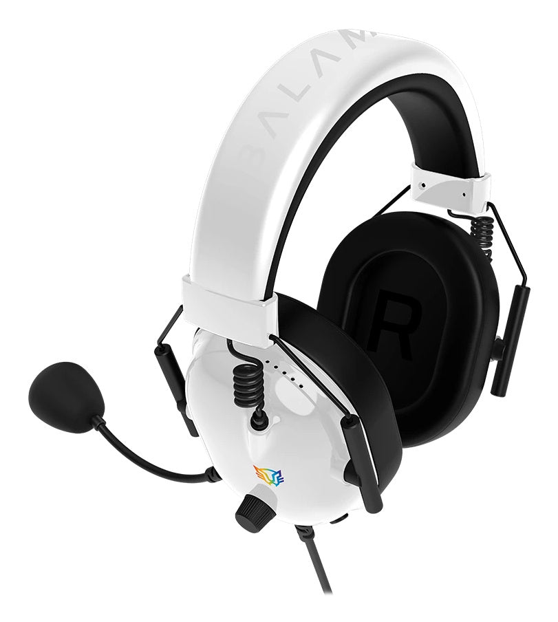 AUDIFONOS GAMER BALAM RUSH AVIATOR LEVEL HA757 / DIADEMA ALAMBRICA / PC - DISP MOVILES - CONSOLAS / SONIDO ESTEREO / MICROFONO OMNIDIRECCIONAL / RGB PERSONALIZABLE / BLANCO / BR-941174