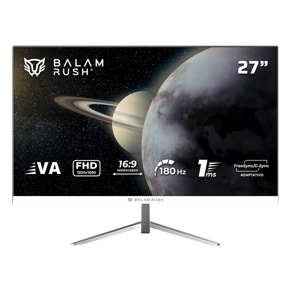 MONITOR GAMER BALAM RUSH TITAN  MTG27Y / 27 PUL / PLANO / 180 HZ / FHD / 1 MS /  HDMI + DP + TIPO C + AUDIO + DC / FREESYNC/G-SYNC /  BR-943017