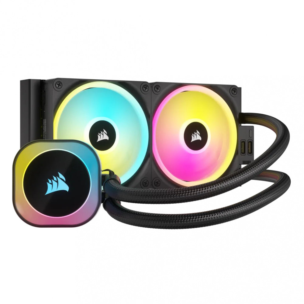 DISIPADOR CON ENFRIAMIENTO LIQUIDO CORSAIR ICUE LINK H100I/ 240 MM/ S-1700 1200/ AM5 AM4/ RGB