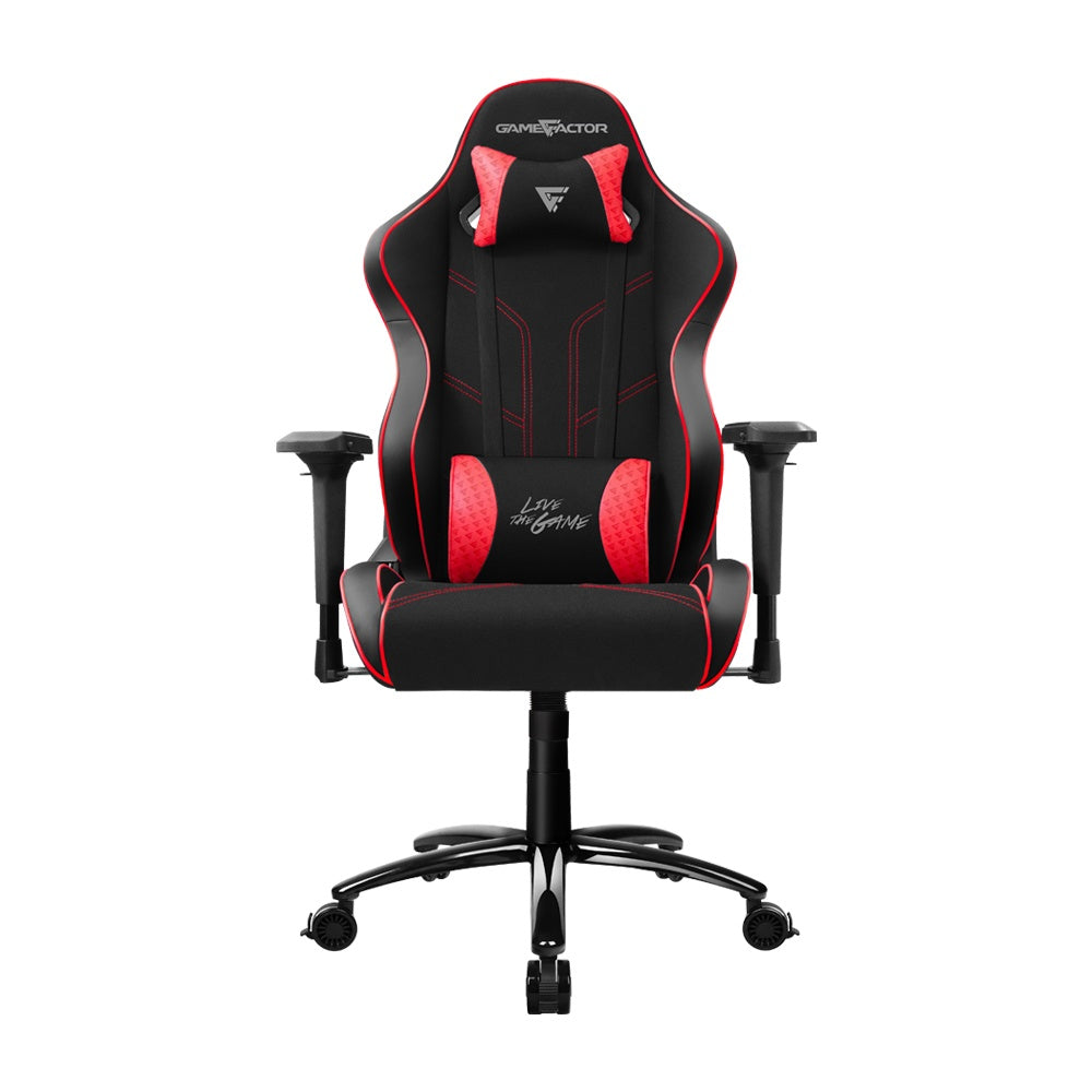 SILLA GAME FACTOR TELA RECLINABLE 4D, METAL NEGRA/ROJA CGC600-RD