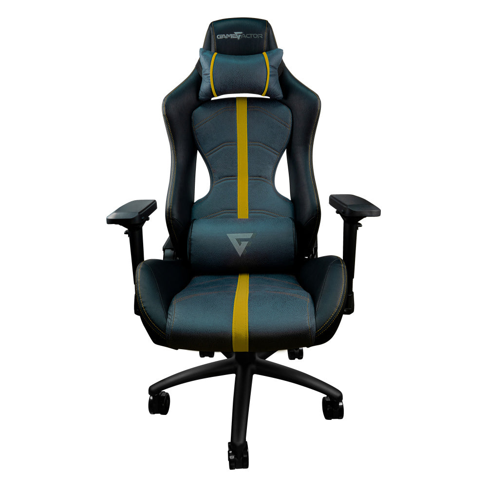 Silla Gamer Game Factor CGC650 asiento acolchado, Reposa-brazos Si, Material Espuma, Peso Máximo 150 kg, Color Negro, Amarillo