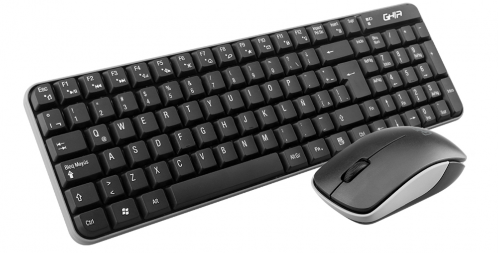 COMBO TECLADO MULTIMEDIA Y MOUSE OPTICO GHIA / GT4000BB / INALAMBRICO / RECEPTOR USB / NEGRO