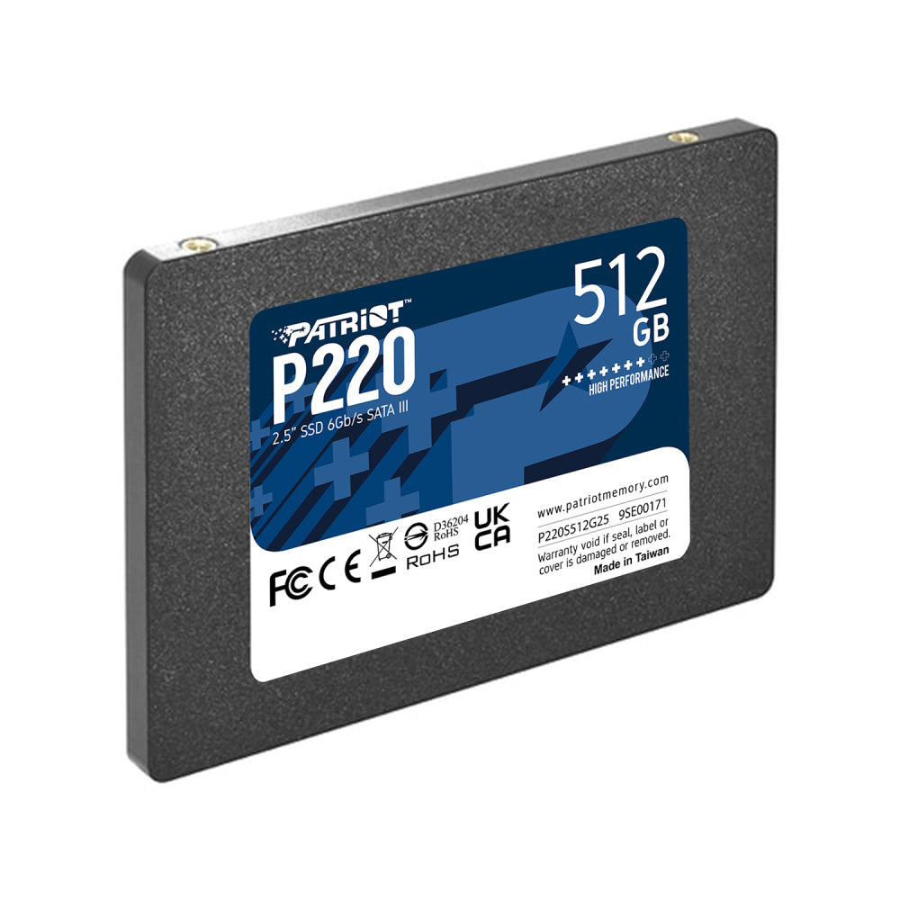 UNIDAD DE ESTADO SOLIDO INTERNO PATRIOT P220 512GB 2.5 SATA LECT.550 ESCRIT.500 MBS 7MM PC LAPTOP MINIPC SIN BRACKET