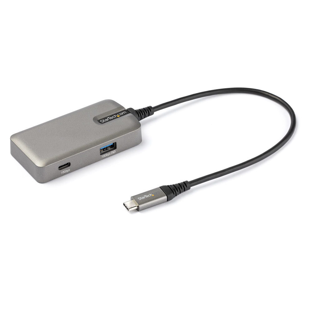 ADAPTADOR STARTECH.COM MULTIPUERTOS USB C - USB-C A HDMI 2.0 4K 60HZ, PD CON PASO DE 100W - HUB USB DE 3 PUERTOS DE 10GBPS - MINI DOCKING STATION USB TIPO C PORTATIL - CABLE DE 25CM