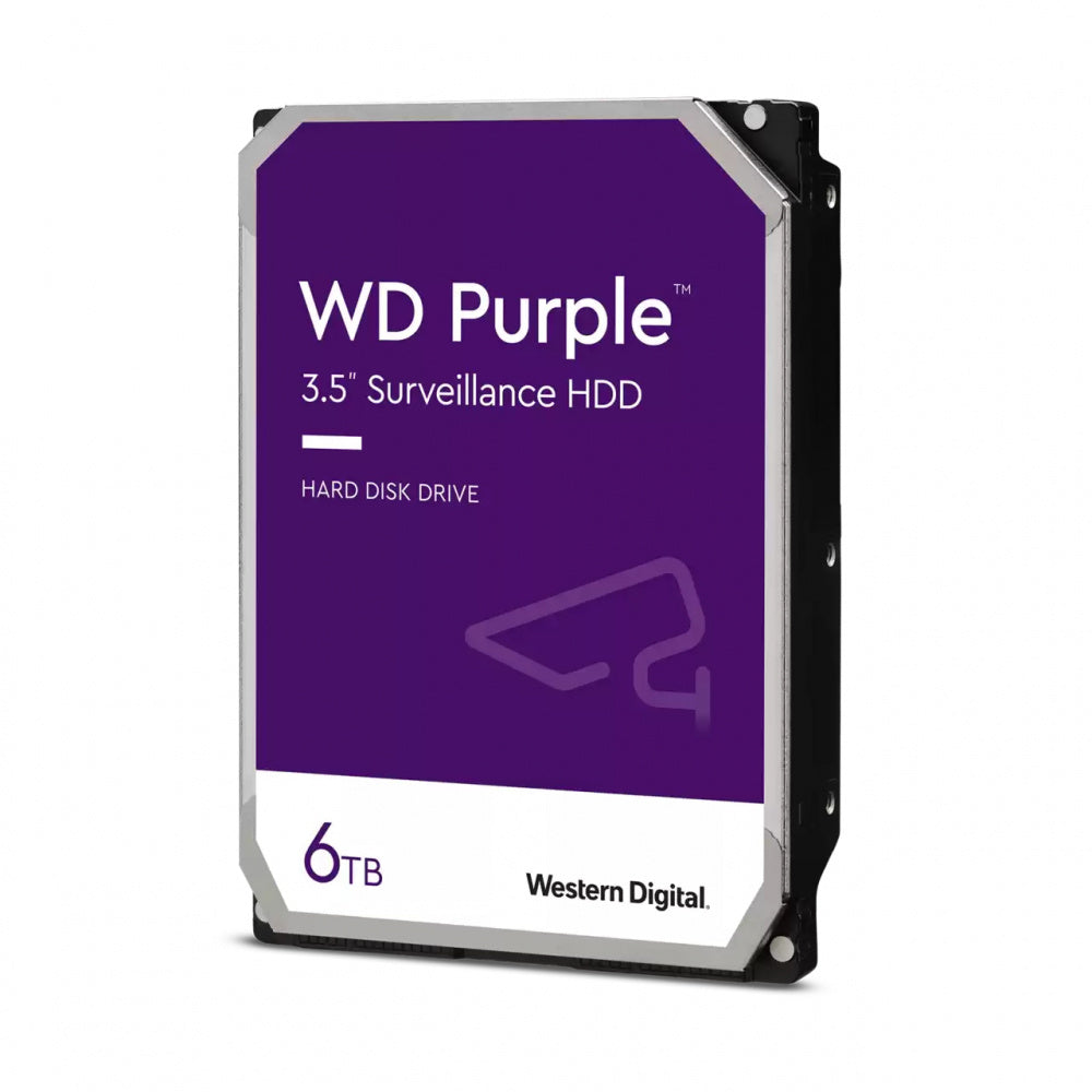 DISCO DURO INTERNO WD PURPLE 6TB 3.5 ESCRITORIO SATA3 6GB/S 128MB 24X7 DVR NVR 1-16 BAHIAS 1-64 CAMARAS