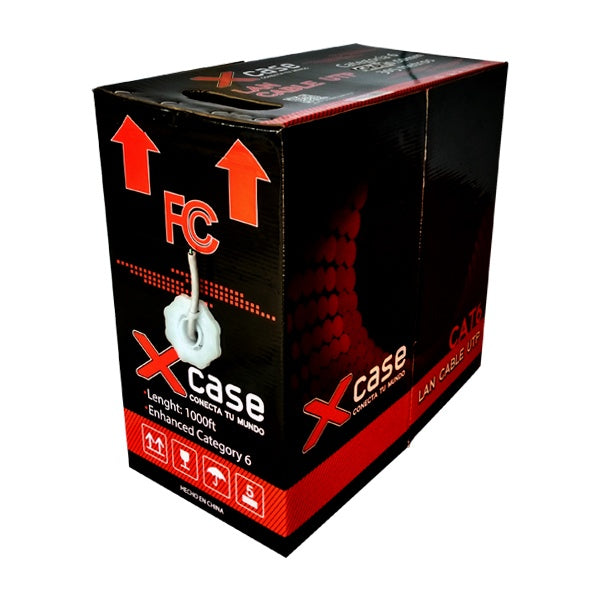 Bobina Xcase UTP Cat6, 305 Metros .50mm, 8 Hilos, Color Gris