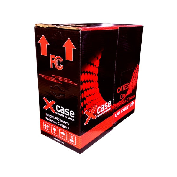 Bobina de Cable X-Case Utp 6, Negro 100 Metros, Coductor 0.50mm, (C10020NEGR) calibre 24 AWG