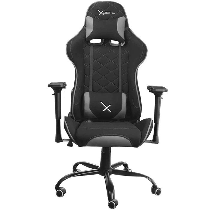 Silla Gamer Xzeal, base acero, brazos ajustables, Inclinacion, soporte lumbar, respaldo Full-Lenght, Negro